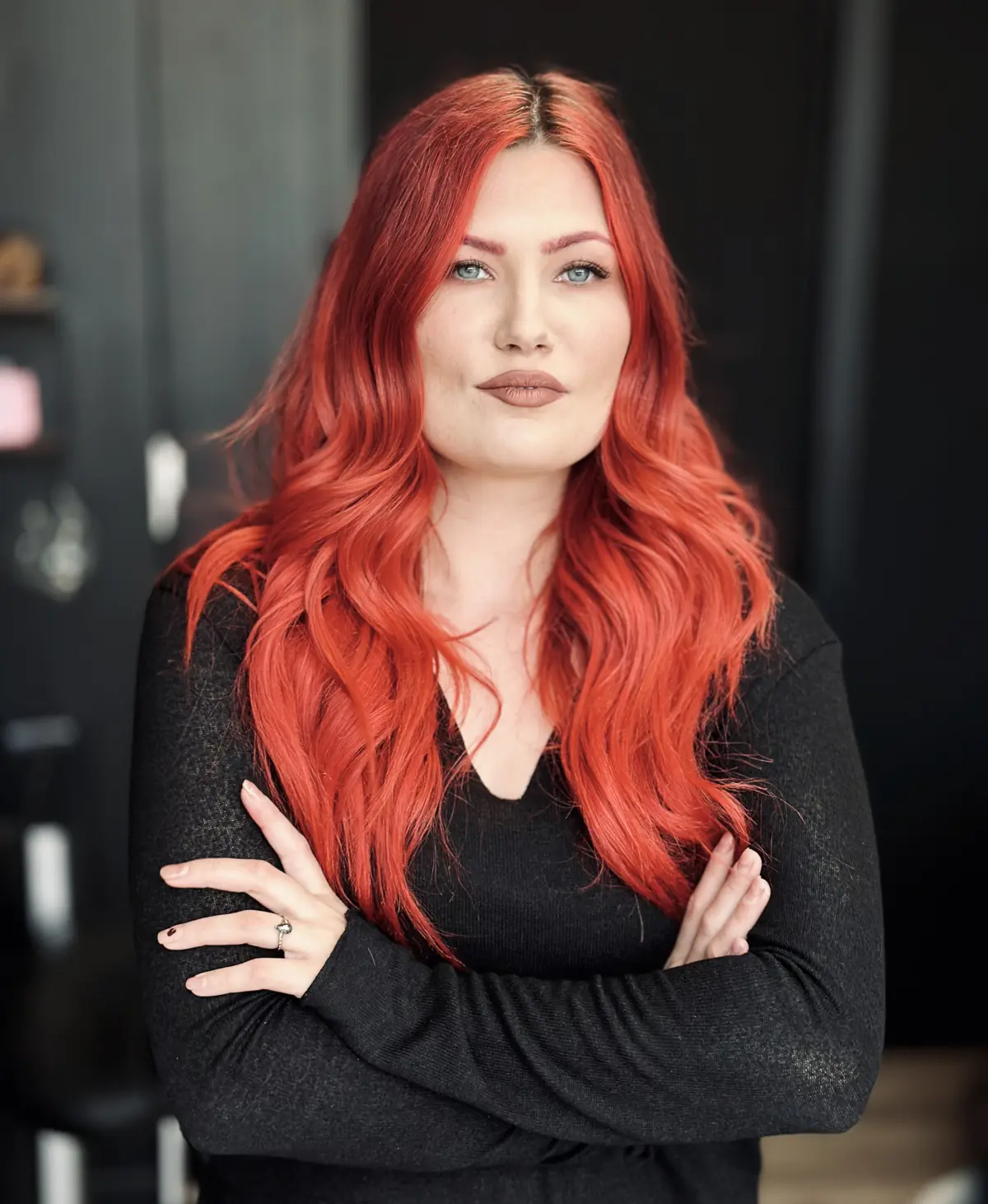 Timillia, hair extension specialist in Clovis CA, in her private studio